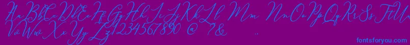 Courtney Font – Blue Fonts on Purple Background