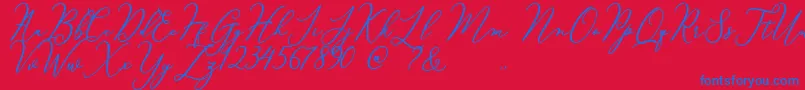 Courtney Font – Blue Fonts on Red Background