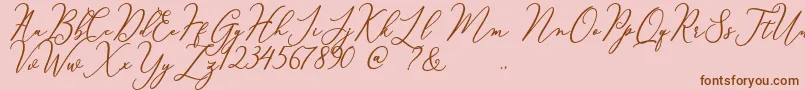 Courtney Font – Brown Fonts on Pink Background