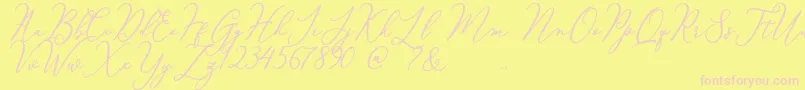 Więcej informacji o czcionce Courtney Czcionka Courtney – różowe czcionki na żółtym tle