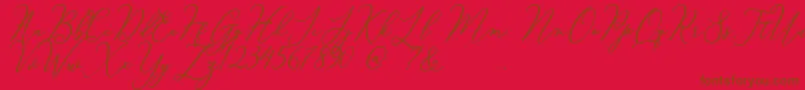 Courtney Font – Brown Fonts on Red Background