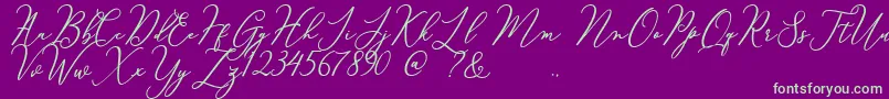 Courtney Font – Green Fonts on Purple Background