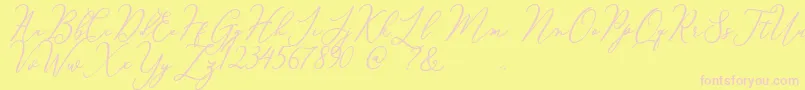 Courtney Font – Pink Fonts on Yellow Background