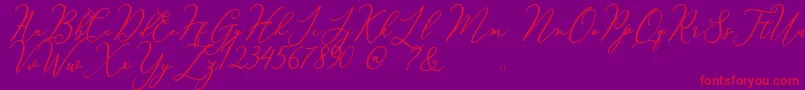 Courtney Font – Red Fonts on Purple Background