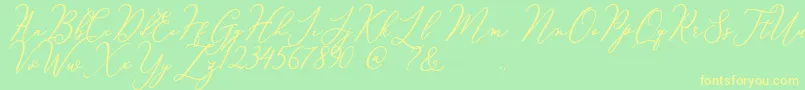 Courtney Font – Yellow Fonts on Green Background