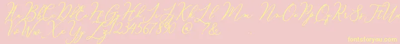 Courtney Font – Yellow Fonts on Pink Background