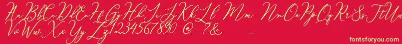 Courtney Font – Yellow Fonts on Red Background