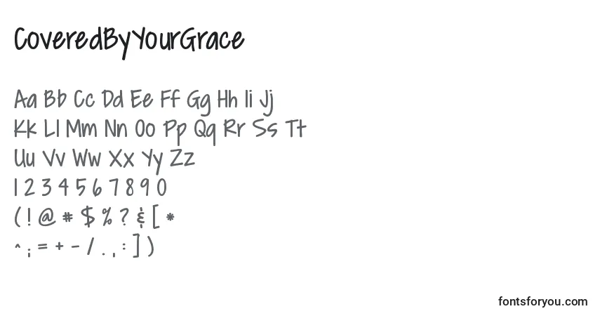 Schriftart CoveredByYourGrace (124065) – Alphabet, Zahlen, spezielle Symbole
