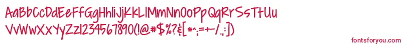 CoveredByYourGrace-Schriftart – Rote Schriften auf weißem Hintergrund
