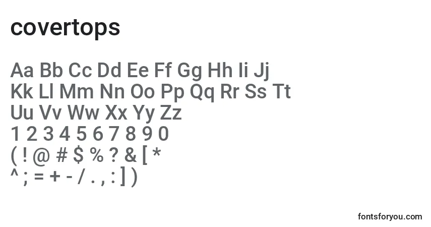 Schriftart Covertops (124066) – Alphabet, Zahlen, spezielle Symbole