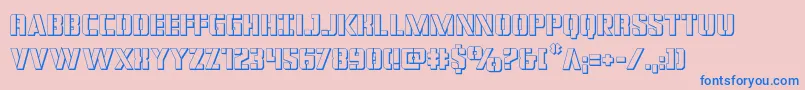 covertops3d Font – Blue Fonts on Pink Background