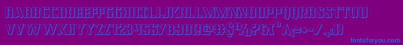 covertops3d-Schriftart – Blaue Schriften auf violettem Hintergrund