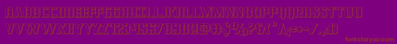 covertops3d-Schriftart – Braune Schriften auf violettem Hintergrund