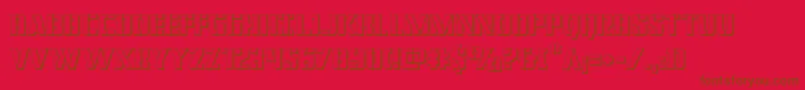 covertops3d-fontti – ruskeat fontit punaisella taustalla