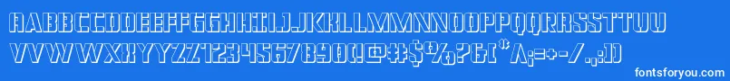 Шрифт covertops3d – белые шрифты на синем фоне