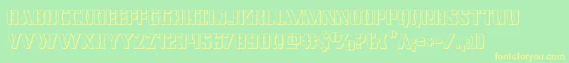covertops3d-fontti – keltaiset fontit vihreällä taustalla