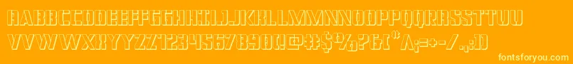 covertops3d-Schriftart – Gelbe Schriften auf orangefarbenem Hintergrund