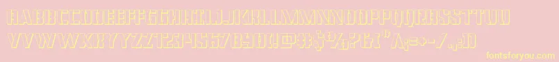 covertops3d-Schriftart – Gelbe Schriften auf rosa Hintergrund
