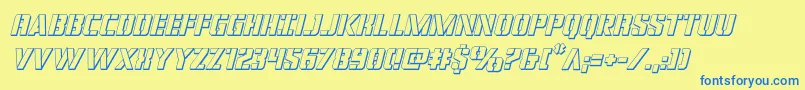 covertops3dital Font – Blue Fonts on Yellow Background