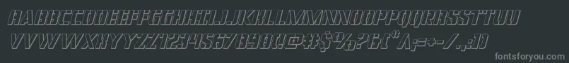 Шрифт covertops3dital – серые шрифты на чёрном фоне