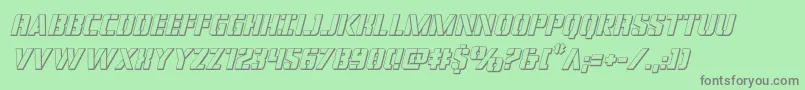 covertops3dital Font – Gray Fonts on Green Background