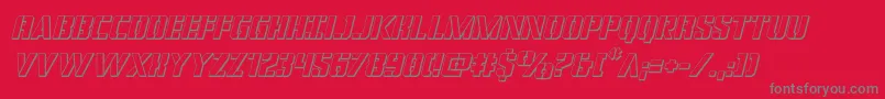 covertops3dital Font – Gray Fonts on Red Background