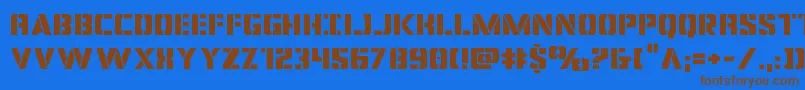 covertopsexpand-Schriftart – Braune Schriften auf blauem Hintergrund