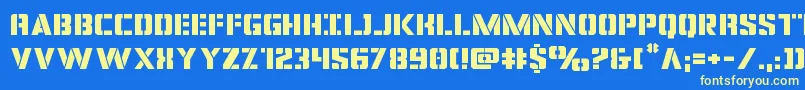 covertopsexpand Font – Yellow Fonts on Blue Background