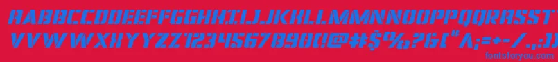 covertopsexpandital Font – Blue Fonts on Red Background