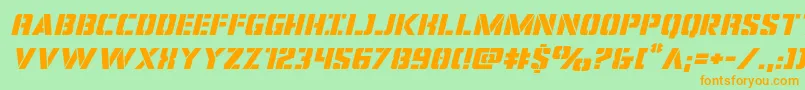 covertopsexpandital Font – Orange Fonts on Green Background