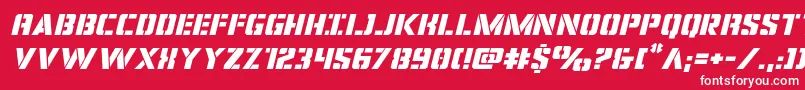 covertopsexpandital Font – White Fonts on Red Background