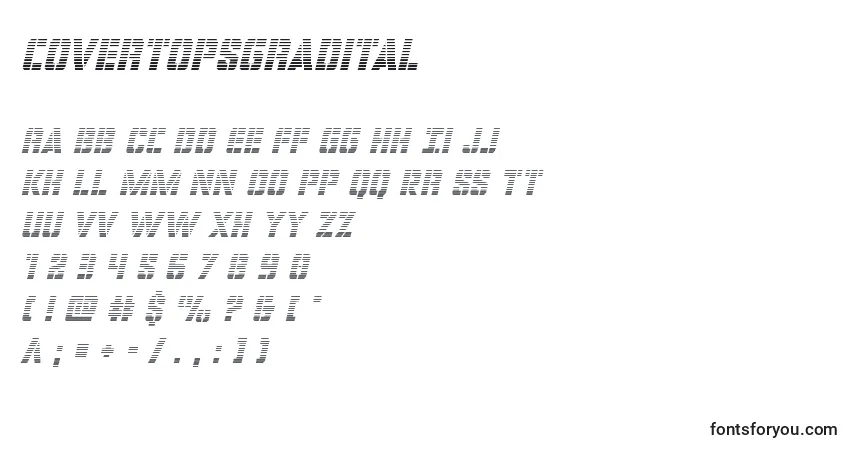 Schriftart Covertopsgradital – Alphabet, Zahlen, spezielle Symbole