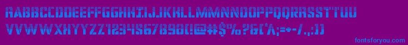 covertopshalf-Schriftart – Blaue Schriften auf violettem Hintergrund