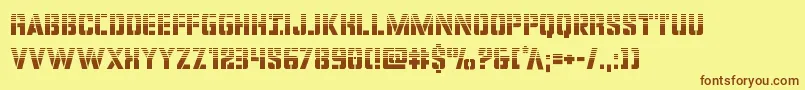 covertopshalf-Schriftart – Braune Schriften auf gelbem Hintergrund