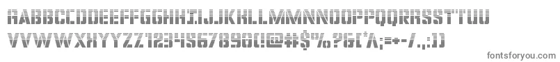 covertopshalf-fontti – harmaat kirjasimet valkoisella taustalla
