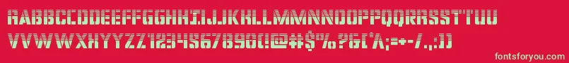 フォントcovertopshalf – 赤い背景に緑の文字