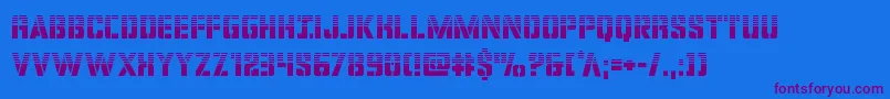 covertopshalf-Schriftart – Violette Schriften auf blauem Hintergrund