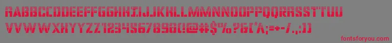 covertopshalf-Schriftart – Rote Schriften auf grauem Hintergrund