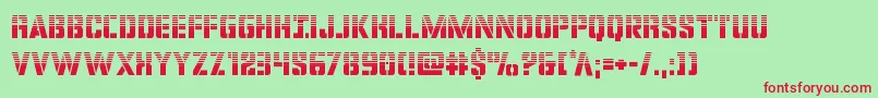 covertopshalf-Schriftart – Rote Schriften auf grünem Hintergrund