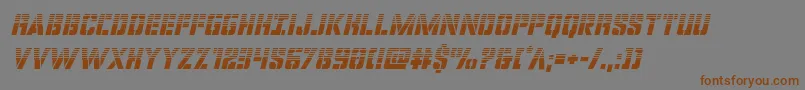 covertopshalfital-Schriftart – Braune Schriften auf grauem Hintergrund