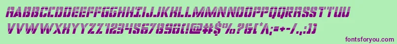 covertopshalfital-Schriftart – Violette Schriften auf grünem Hintergrund