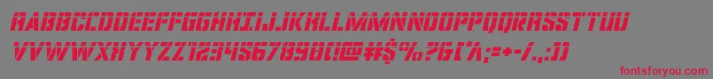 covertopslaserital-Schriftart – Rote Schriften auf grauem Hintergrund