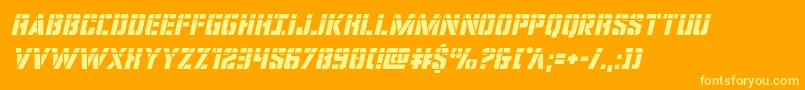 covertopslaserital Font – Yellow Fonts on Orange Background