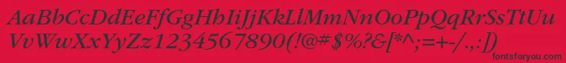 ItcgaramondstdBkita Font – Black Fonts on Red Background