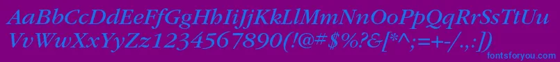 ItcgaramondstdBkita Font – Blue Fonts on Purple Background