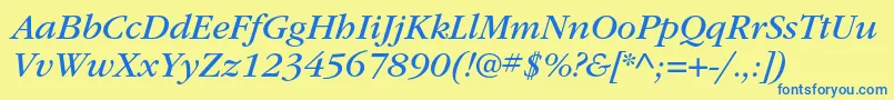 ItcgaramondstdBkita Font – Blue Fonts on Yellow Background