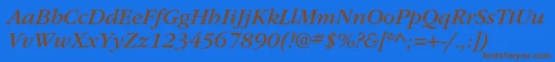 ItcgaramondstdBkita Font – Brown Fonts on Blue Background