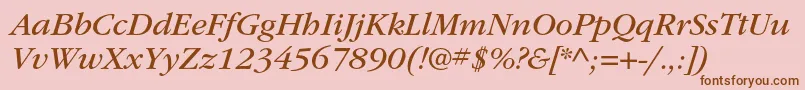 ItcgaramondstdBkita Font – Brown Fonts on Pink Background