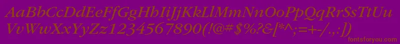 ItcgaramondstdBkita Font – Brown Fonts on Purple Background