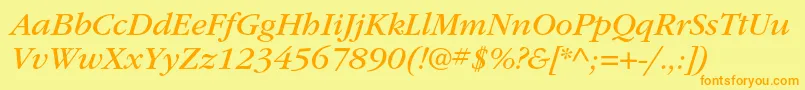 ItcgaramondstdBkita Font – Orange Fonts on Yellow Background